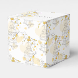 Gult grått fågelburk tack vare bröllopsaffär presentaskar