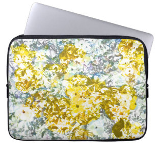 Gult grått färg-blomman mönster laptop fodral