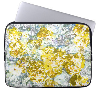 Gult grått färg-blomman mönster laptop fodral