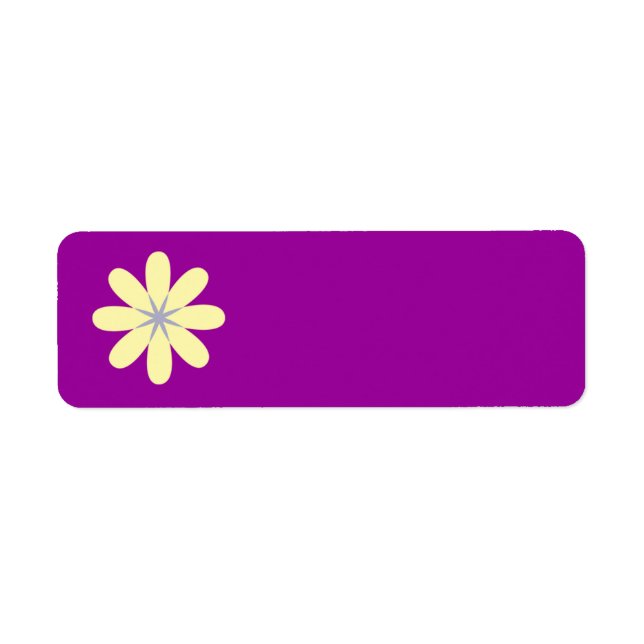 Gult Grått Flower Returadress Etikett (Framsidan)