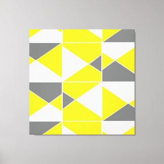 Gult Grått Geometric Mönster Canvastryck