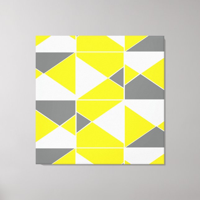 Gult Grått Geometric Mönster Canvastryck (Framsida)