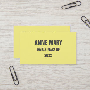 Gult Grått Grått Hair och make up Modern 2022 Visitkort