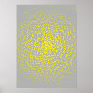 Gult grått i Flower Energy Mönster Poster