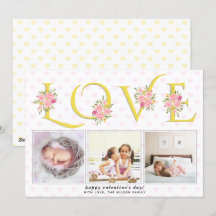 Gult, grått KÄRLEK typografi, foto Valentines day