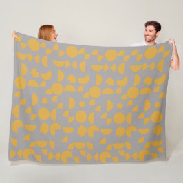 Gult Grått Modern Elegant Geometric Tribal Fleecefilt