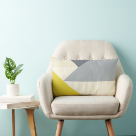 Gult Grått Modern Geometric Mönster Pillow Lumbarkudde