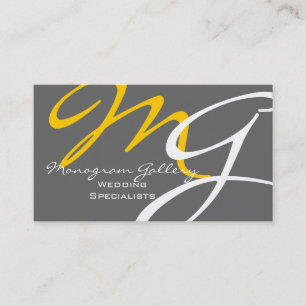 Gult Grått Modern monogram visitkortsmall Visitkort