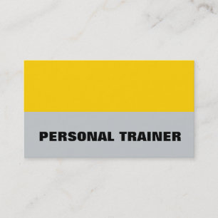 Gult Grått Personal Trainer Fitness Sport Visitkort