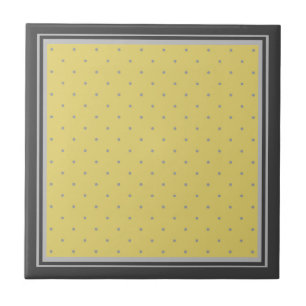 Gult Grått Polka dots och stripe Gräns Kakelplatta