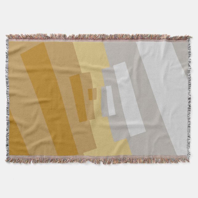 Gult Grått, Silver Modern Abstrakt Geometric Art Filt (Framsidan)