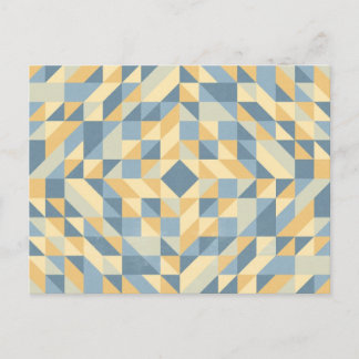 Gult Grått Triangle Mönster Vykort
