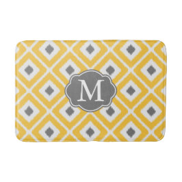 Gult, Grått, vit ikat Diamond Mönster Badrumsmatta