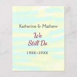 Gult Greenpastel Vow förnyelse av årsdagen för vat Flygblad