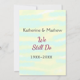 Gult Greenpastel Vow förnyelse av årsdagen för vat Julkort