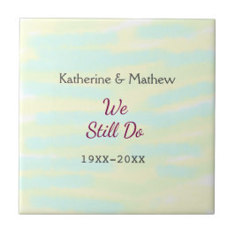 Gult Greenpastel Vow förnyelse av årsdagen för vat Kakelplatta