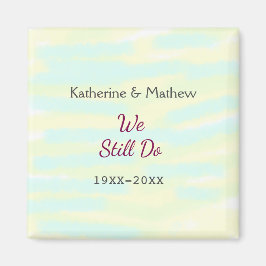 Gult Greenpastel Vow förnyelse av årsdagen för vat Magnet