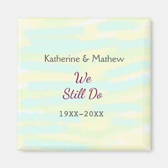 Gult Greenpastel Vow förnyelse av årsdagen för vat Magnet (Framsidan)