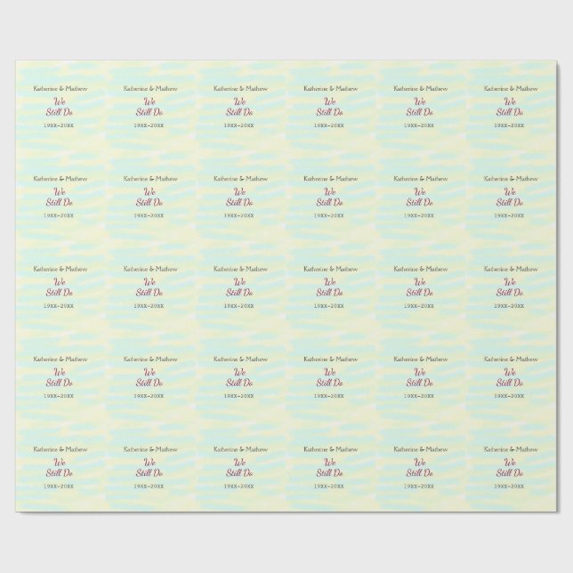 Gult Greenpastel Vow förnyelse av årsdagen för vat Presentpapper (Platt)