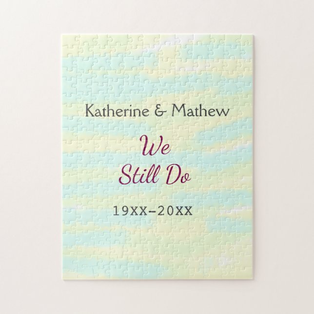 Gult Greenpastel Vow förnyelse av årsdagen för vat Pussel (Vertikal)