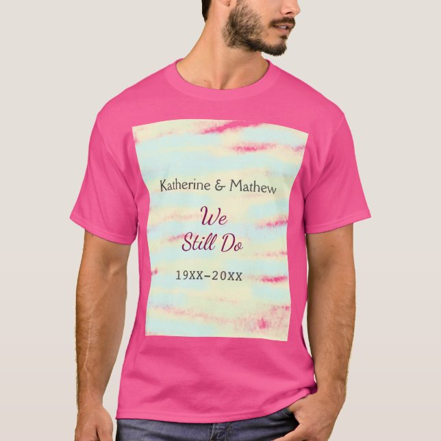 Gult Greenpastel Vow förnyelse av årsdagen för vat T Shirt (Framsida)