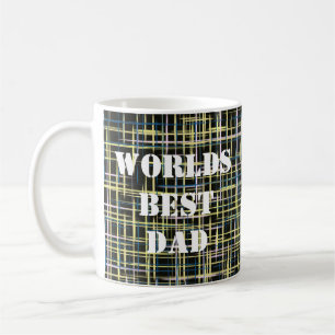 Gult Grid Linjer Art Mönster Worlds Best Kaffemugg