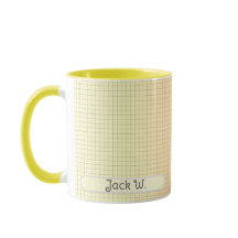 Gult Grid Mönster Snyggt Modern Anpassningsbar Mug