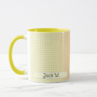 Gult Grid Mönster Snyggt Modern Anpassningsbar Mug Mugg