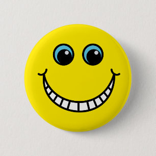 Gult grina Emoji ansikte Knapp