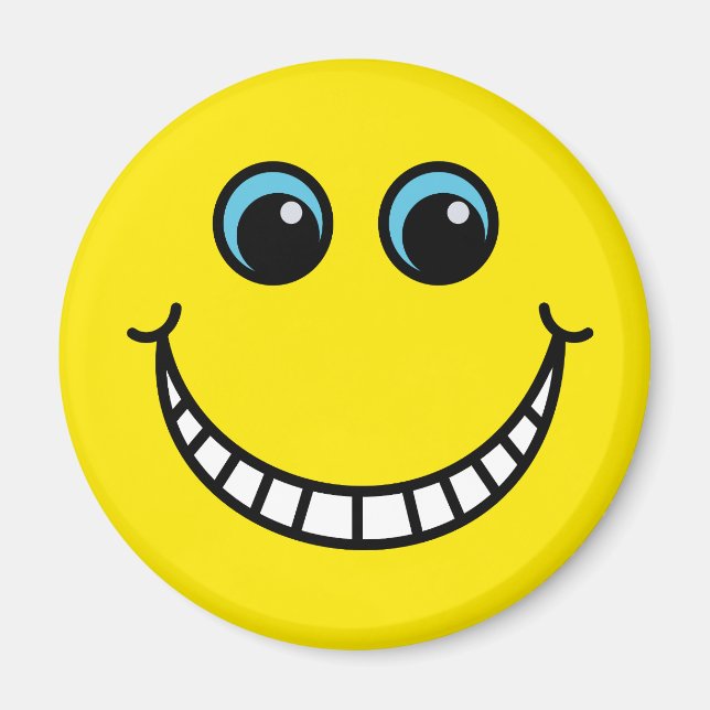 Gult Grinning Ansikte Magnet (Framsidan)