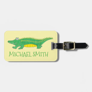 Gult Grönt Alligator Crokodile Gator Croc Animal Bagagebricka