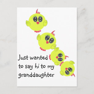 Gult Grönt Baby Bird Vykort