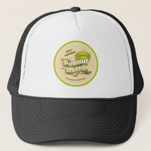 Gult Grönt Beige Logotyp för jordnötssmör Keps