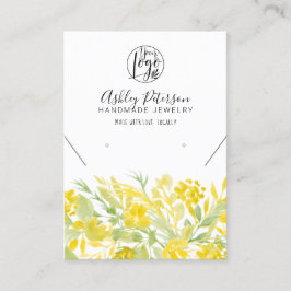 Gult grönt blommigt logotyp smyckesörarena halsba visitkort