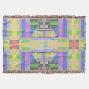 Gult Grönt Blue Lila Geometric Filt