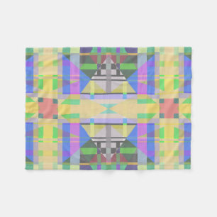Gult Grönt Blue Lila Geometric Fleecefilt