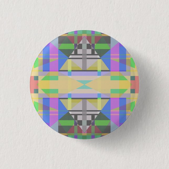 Gult Grönt Blue Lila Geometric Knapp (Framsida)