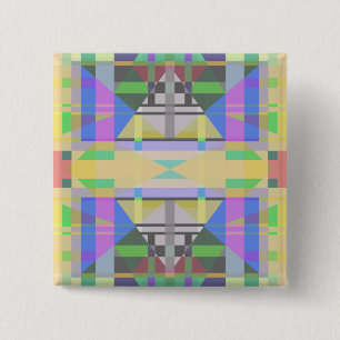 Gult Grönt Blue Lila Geometric Knapp