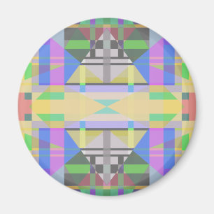 Gult Grönt Blue Lila Geometric Magnet