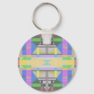 Gult Grönt Blue Lila Geometric Nyckelring