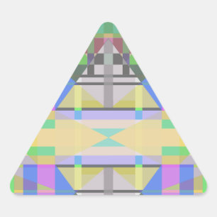 Gult Grönt Blue Lila Geometric Triangelformat Klistermärke