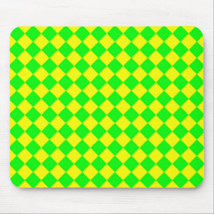 Gult Grönt Checker Diamond Mönster Musmatta