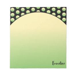 Gult Grönt Circles Black Background Namn Anteckningsblock