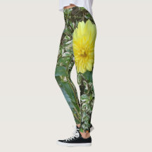 Gult grönt Dahlia Leggings