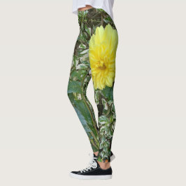 Gult grönt Dahlia Leggings