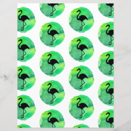 Gult Grönt Flamingo Pattern Srapbook Papper