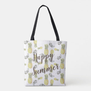 Gult grönt & Guld PINEAPPLE LYCKLIG SOMMER Tygkasse