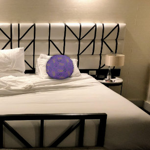 Gult grönt löv mönster lavender round vid kuddar