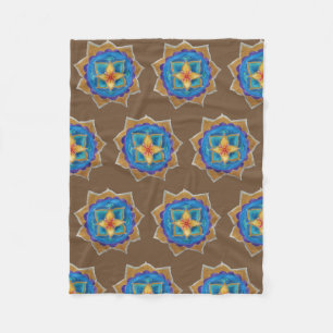 Gult Grönt Mandala Fleece Blanket