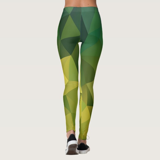 Gult grönt mönster leggings (Baksida)